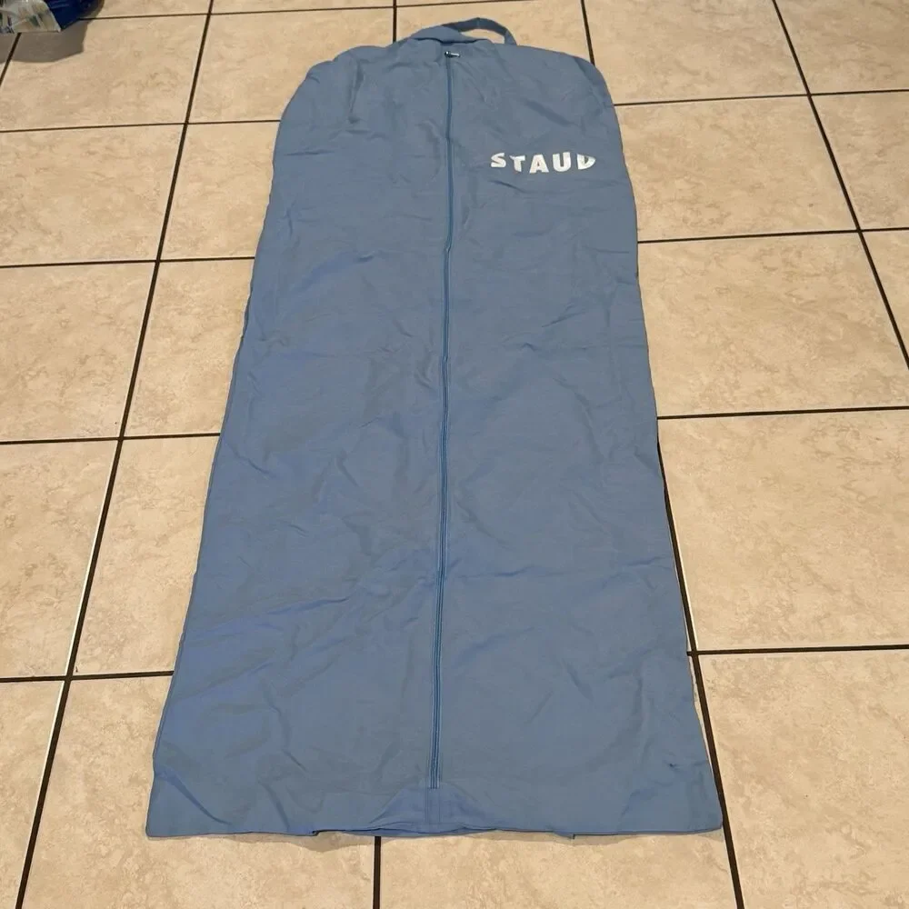 Staud Garment Bag Logo Designer Gown Storage Travel Empty Light Blue 60 x 23 in